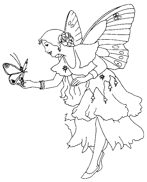 Barbie Mariposa Coloring Pages Fairy Princess Movie 4 Free Print