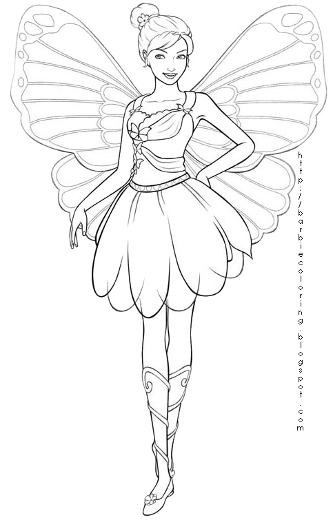 Barbie Mariposa Coloring Pages Fairy Princess Movie 8 Free Print