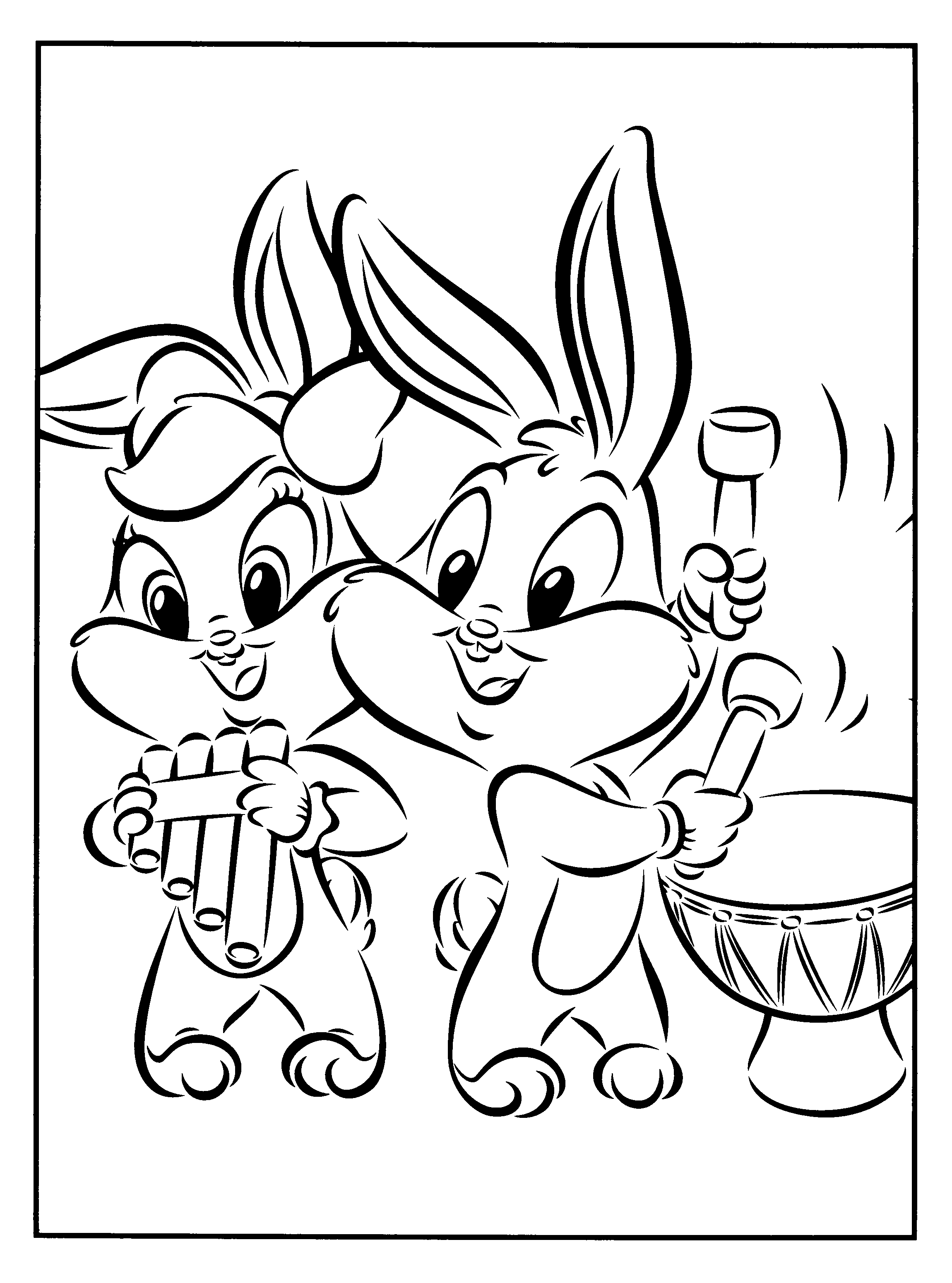 Free Baby Looney Tunes Coloring Pages Play Music Printable