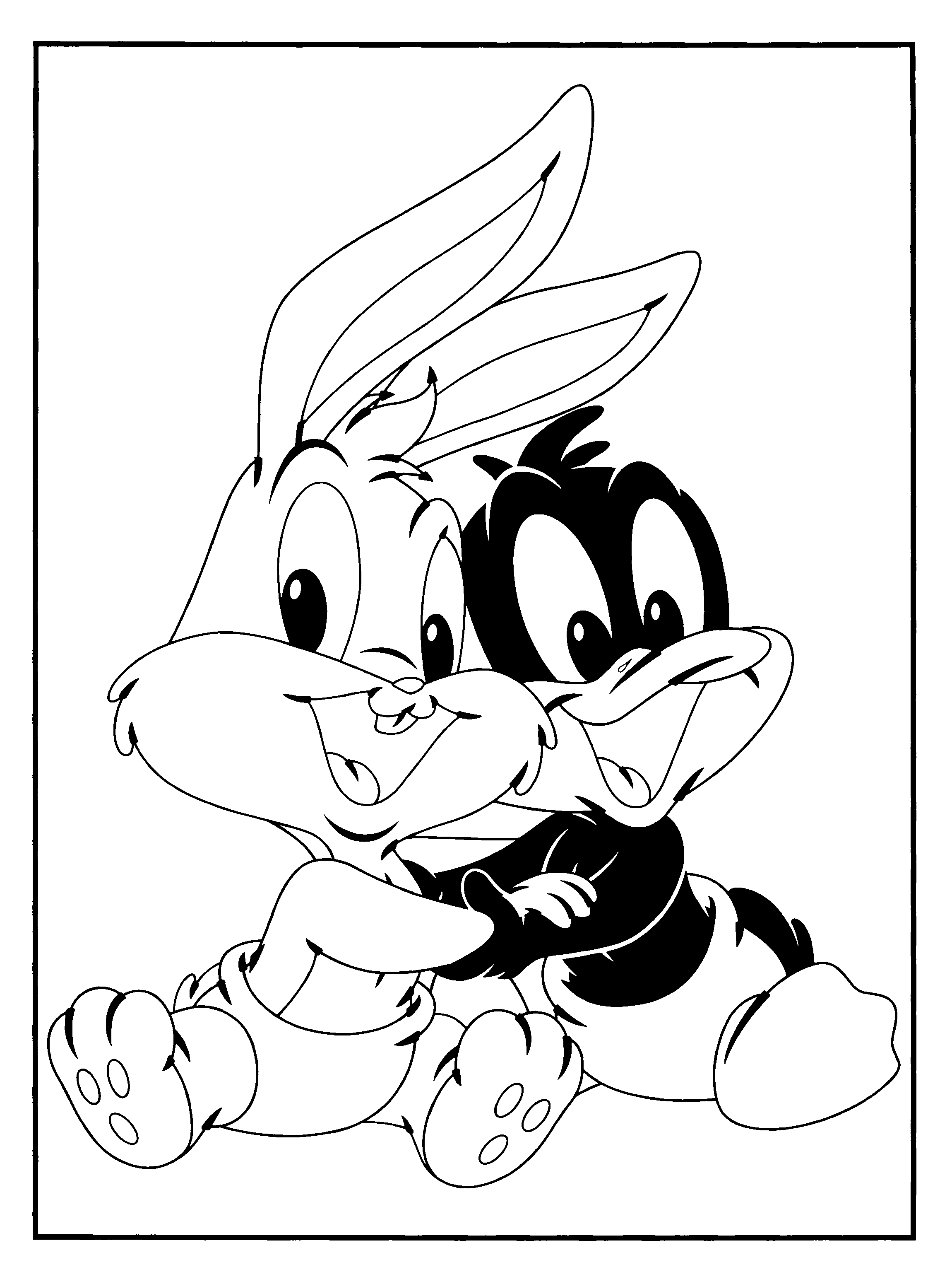 Free Baby Looney Tunes Coloring pages Rabbit and duck