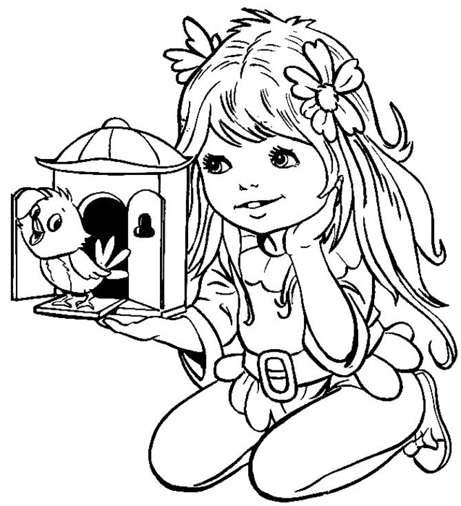 Little bird Coloring pages for Girls Free Printable