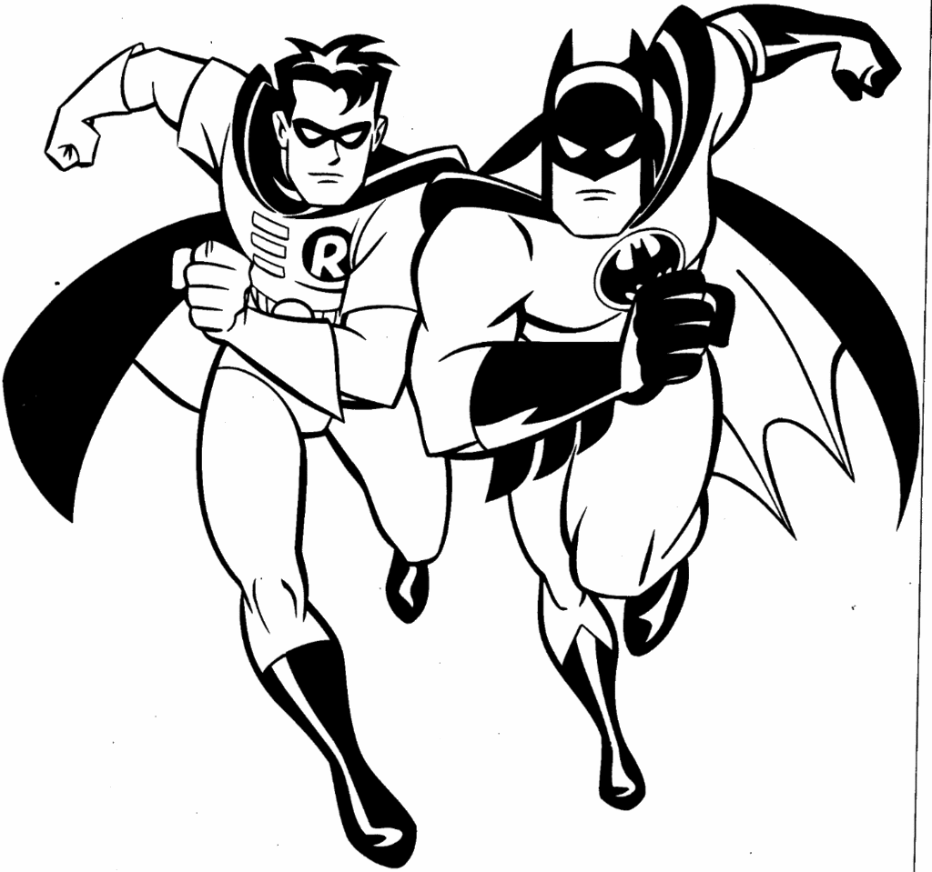 Robin and Batman Coloring Pages Batman movie coloring pages