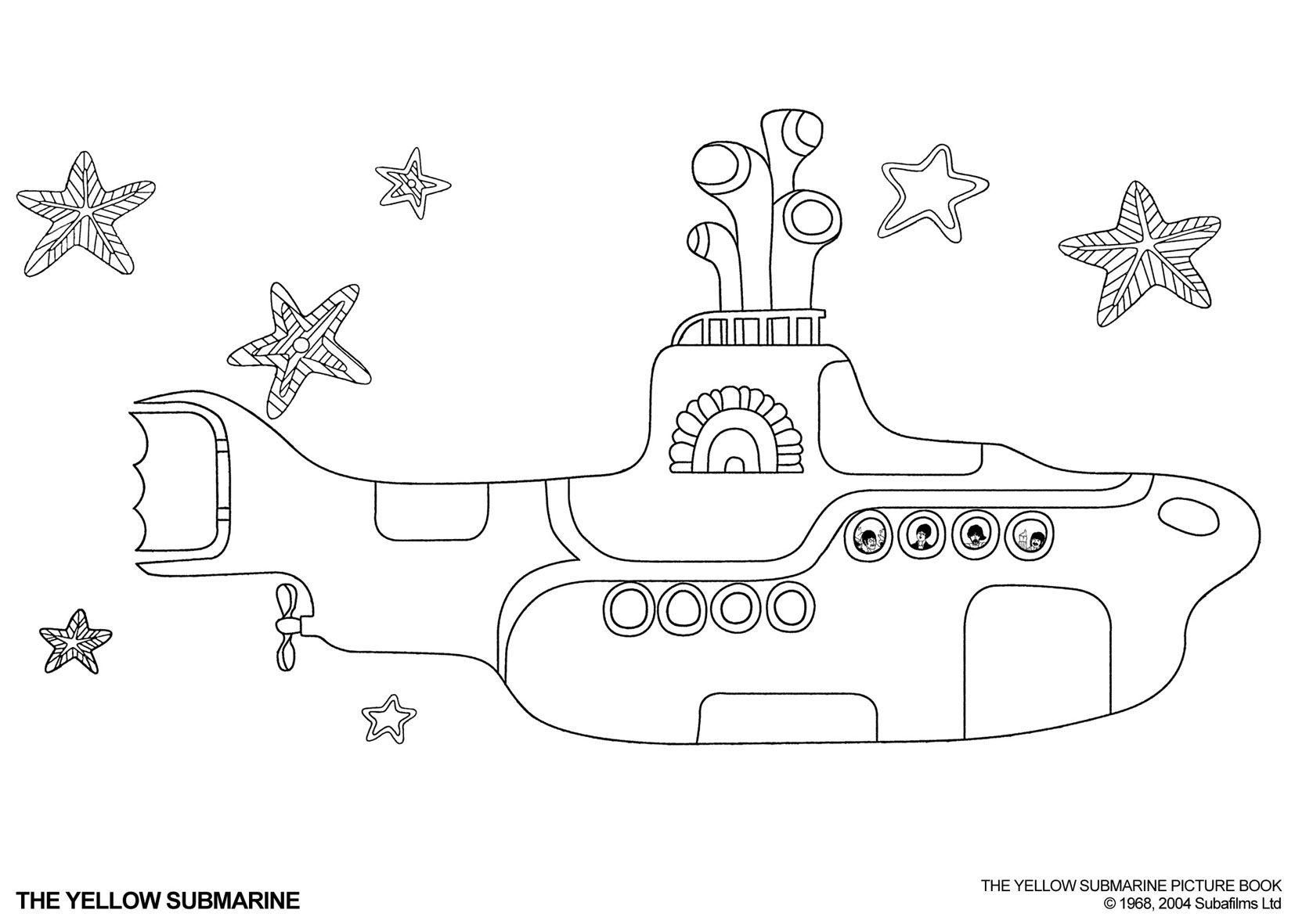 Submarine Coloring Pages Kids 20 Yellow