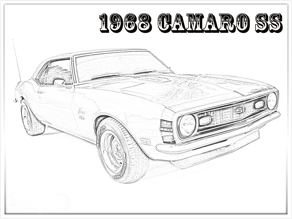 1968 Camaro SS Coloring Cars1024 x 768