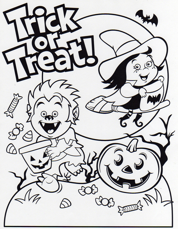 Trick or Treat Bag PARTY Halloween Coloring Pages Free Printable