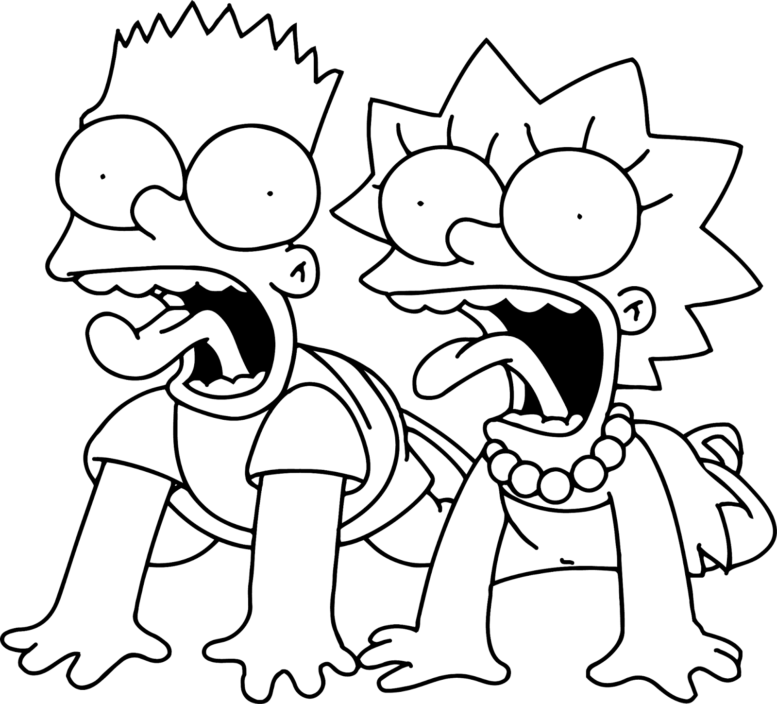 Bart & Lisa Simpson Coloring Pages