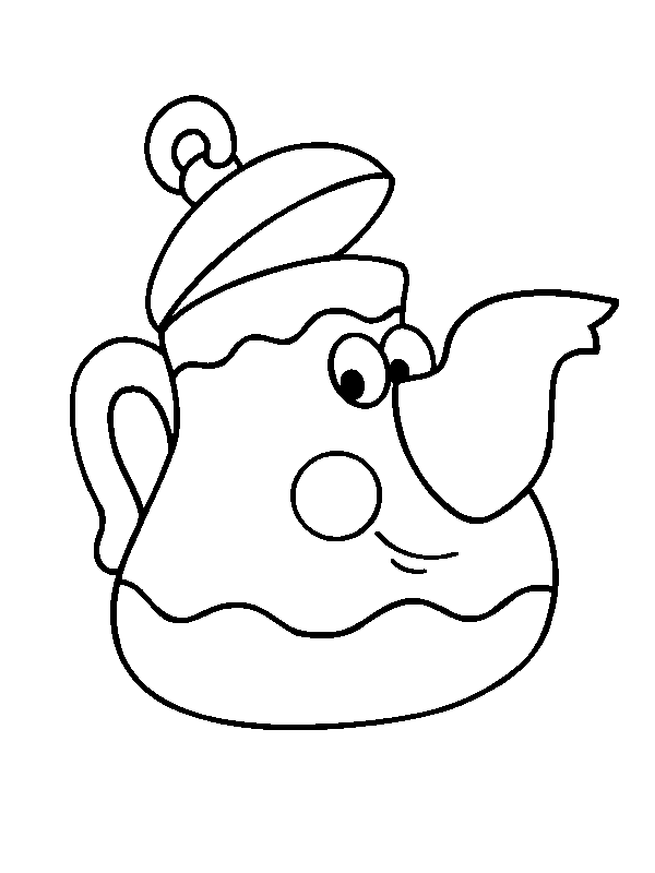 Tea Pot For Little Children Coloring Pages
