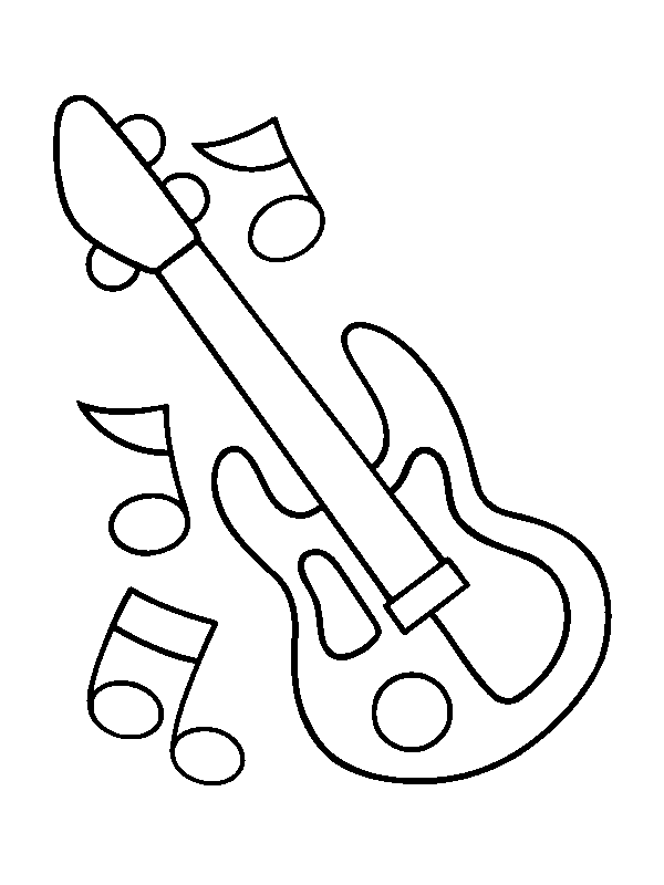 Guitar For Little Children Coloring Pages
