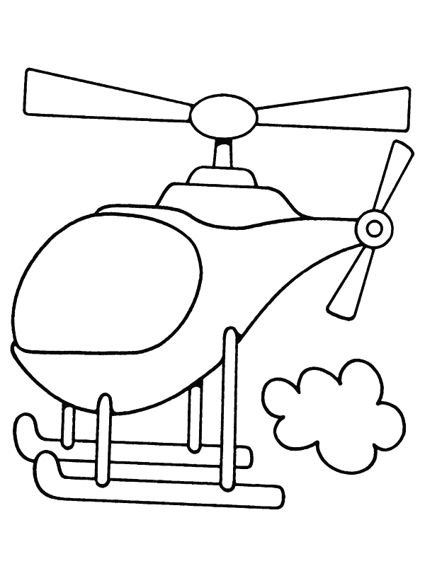 Helicopter For Little Children Coloring Pages