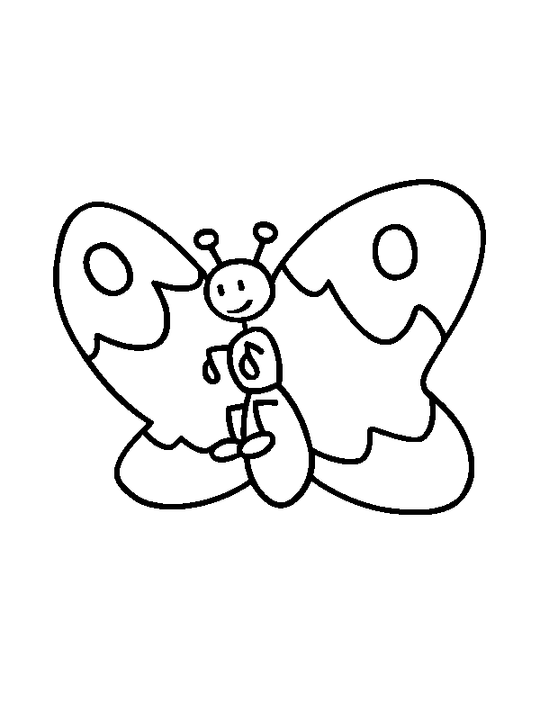 Butterfly For Little Children Coloring Pages