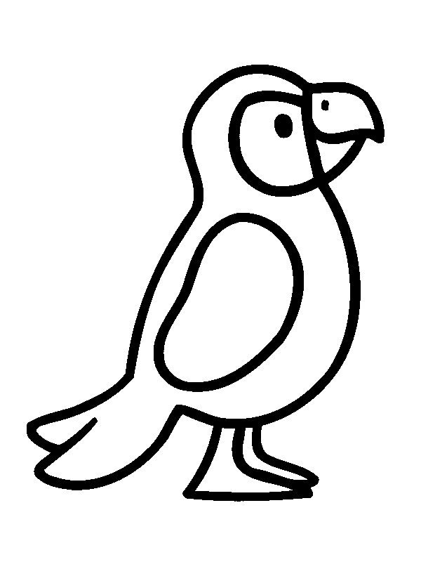 Puffin Bird For Little Children Coloring Pages