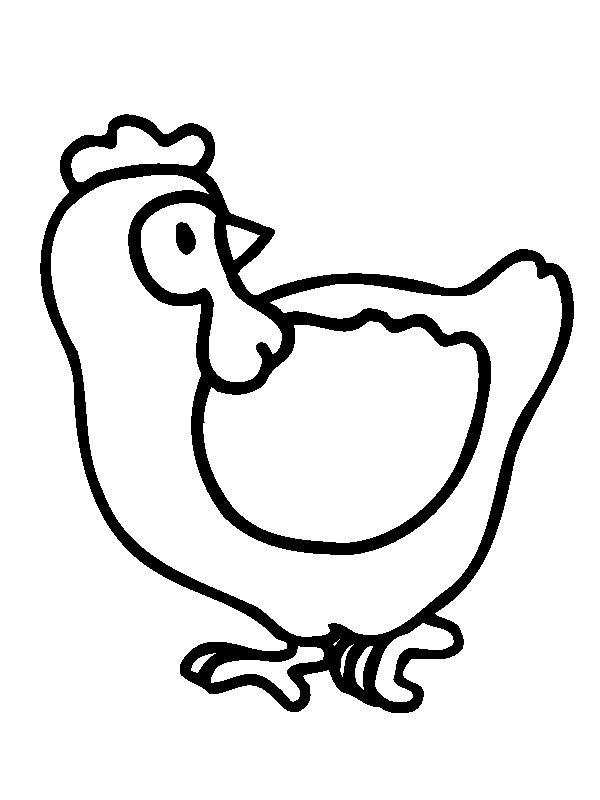 Hen For Little Children Coloring Pages