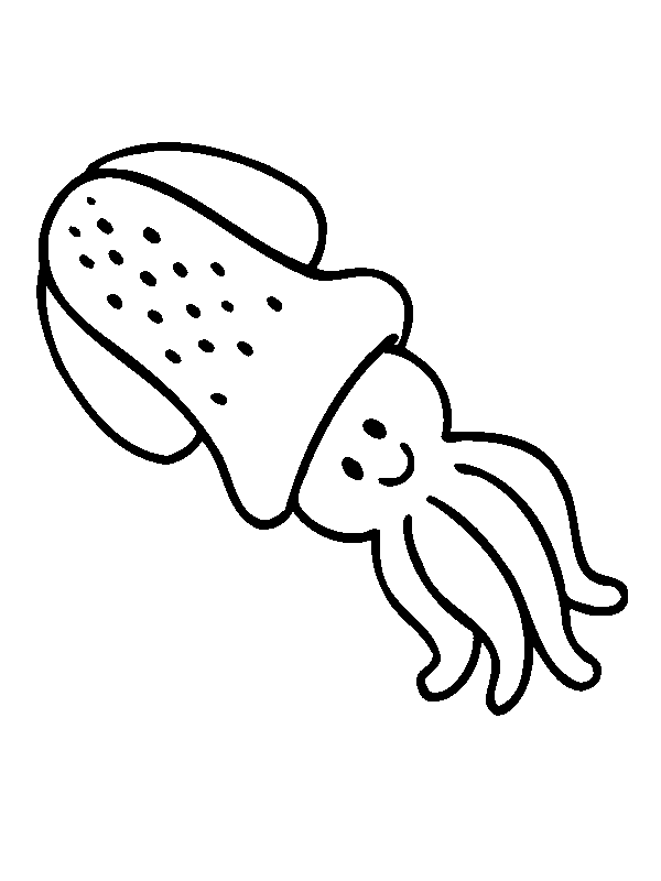 Baby Squid For Little Children Coloring Pages