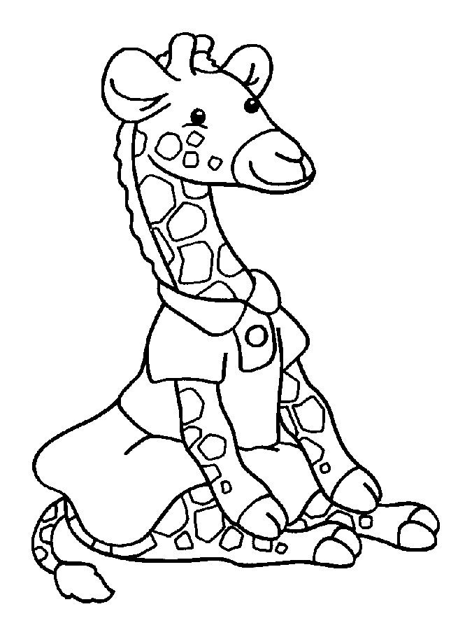 Baby Giraffe For Little Children Coloring Pages