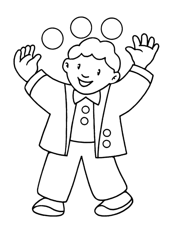 Boy Playing Ball Coloring Page