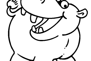 Hippo For Little Children Coloring Pages