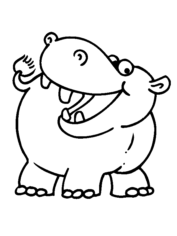  Hippo For Little Children Coloring Pages