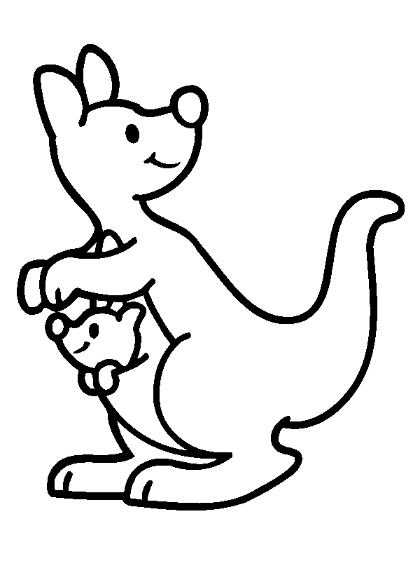 Kangaroo For Little Children Coloring Pages