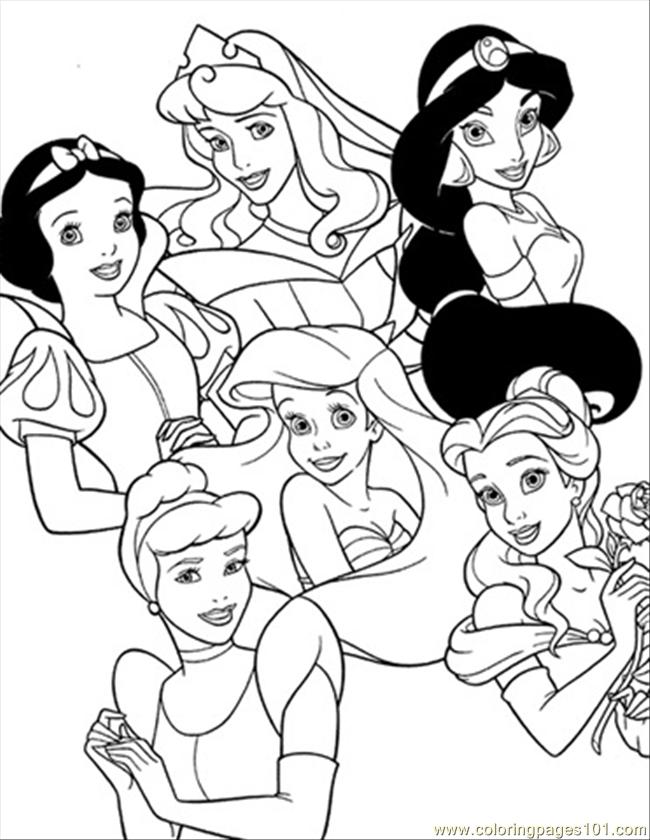  All Disney Princess Coloring Pages Free