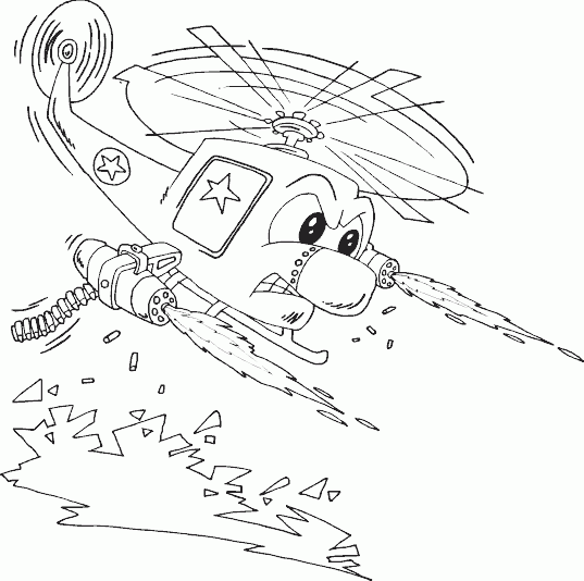 attack helicopter Coloring Pages