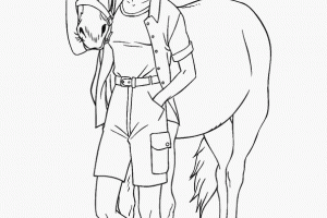 Barbie With Horse Coloring Pages