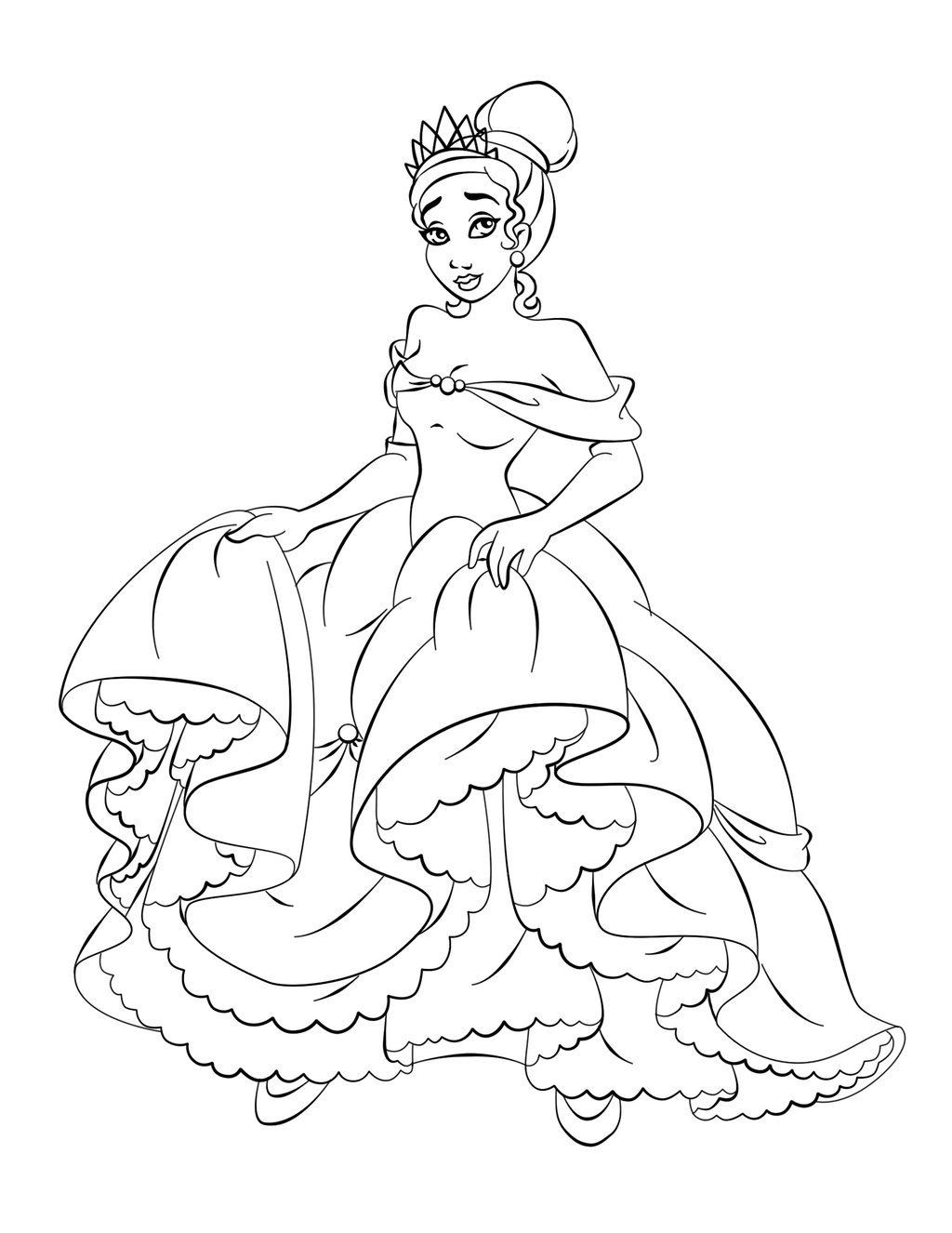  Beautiful Disney Princess Tiana Coloring Pages