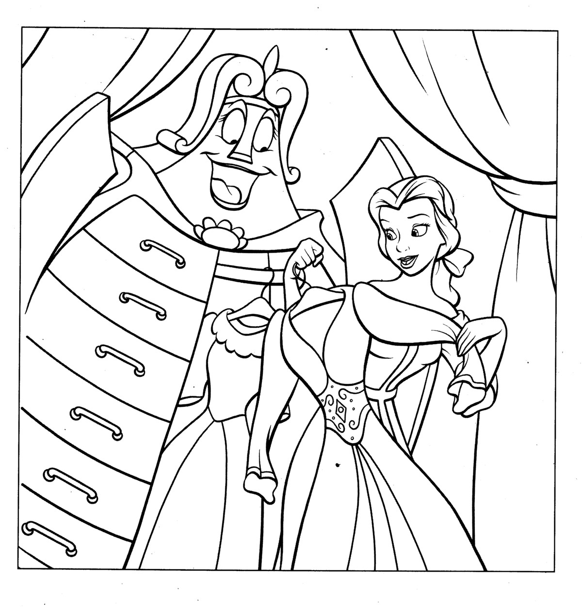  Belle Princess Coloring Pages For Kids