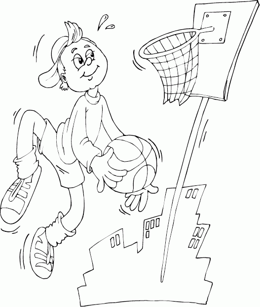 boy about to dunk Coloring Pages