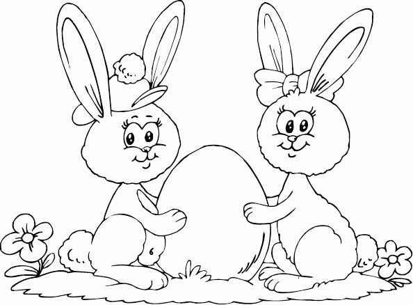boy and girl bunnies Coloring Pages