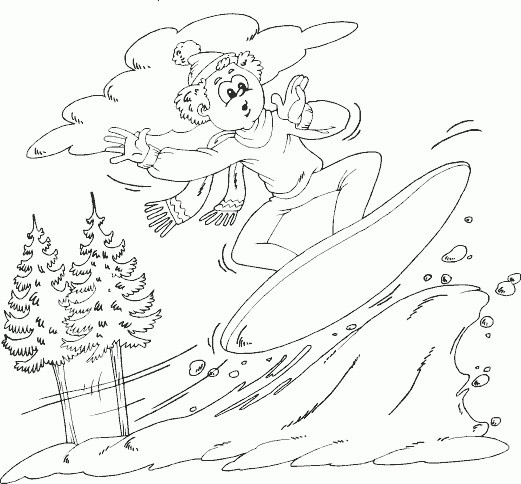 boy snowboarding Coloring Pages