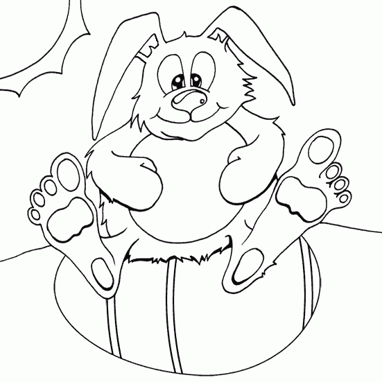 bunny sitting on egg Coloring Pages