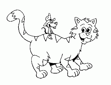 cat and mouse Coloring Pages