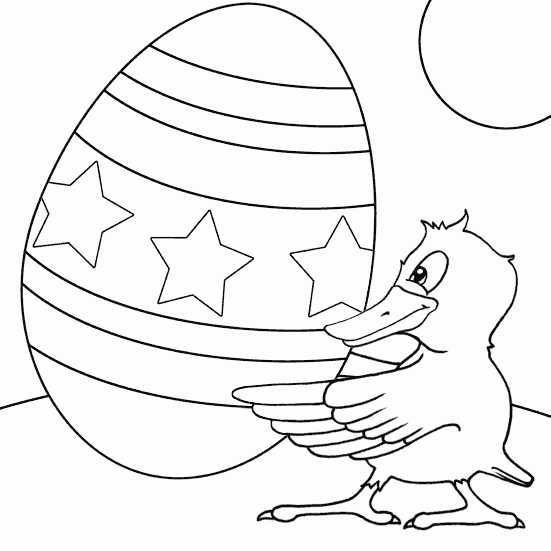 chick pushing egg Coloring Pages