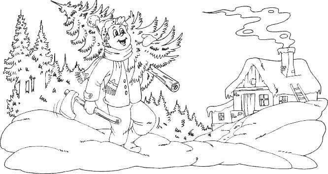 chopped down tree Coloring Pages