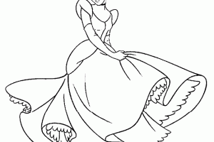 Coloring page of Cinderella Disney princess