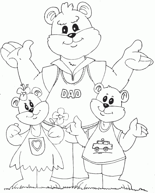 dad bear family Coloring Pages