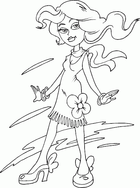 dress with flower Coloring Pages