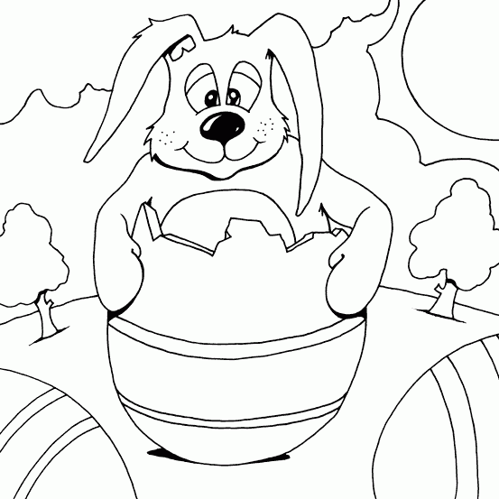 Easter bunny in egg Coloring Pages