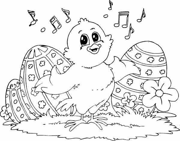 chick and music Coloring Pages