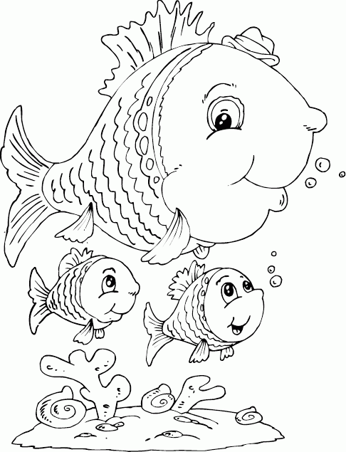 fish family Coloring Pages