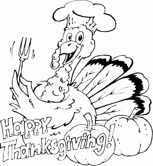 Happy Thanksgiving turkey Coloring Pages