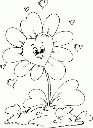 heart shaped flower Coloring Pages