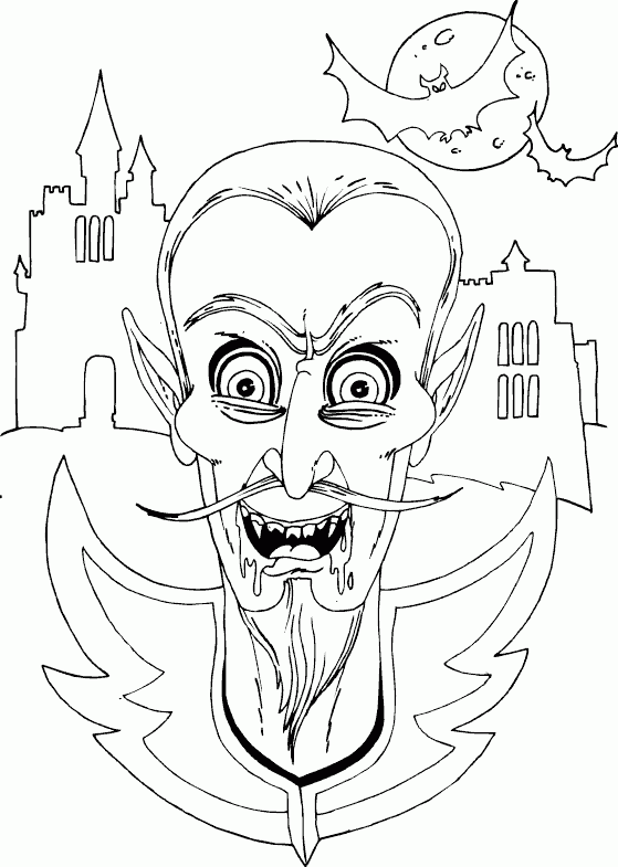 dracula head Coloring Pages