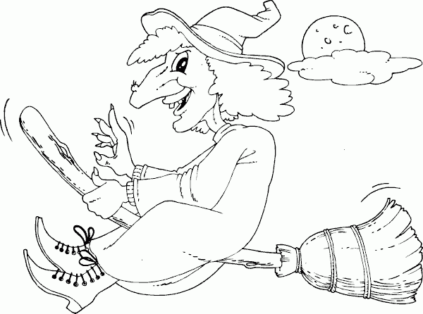 happy witch Coloring Pages