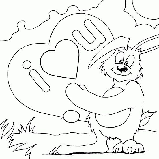 I love you bunny rabbit Coloring Pages