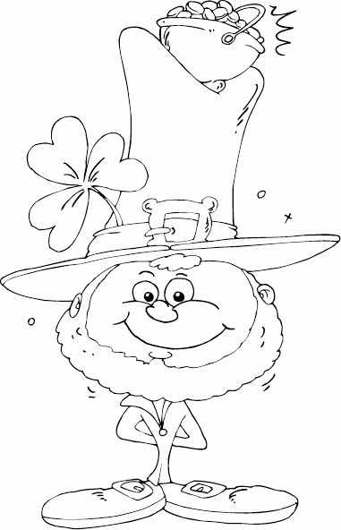 leprechaun wearing a big hat Coloring Pages