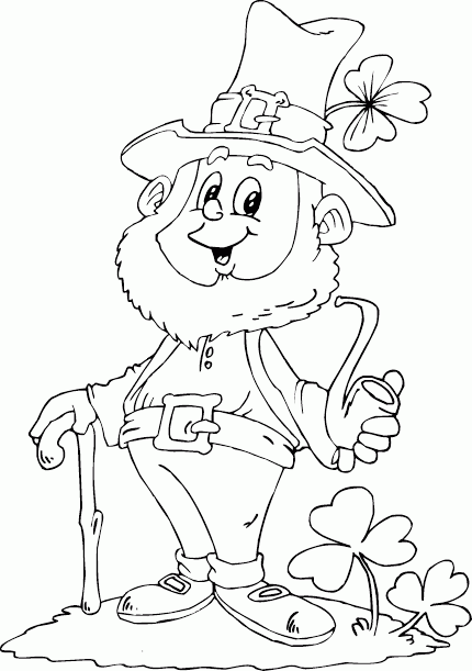 leprechaun holding pipe Coloring Pages