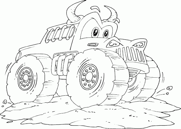 bull monster truck Coloring Pages