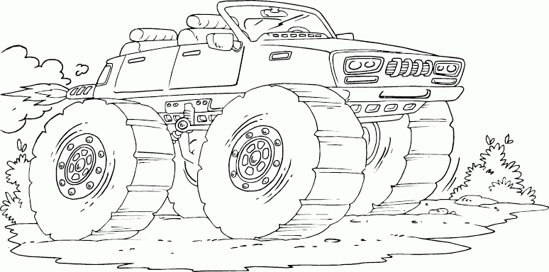 monster truck with jet engine Coloring Pages