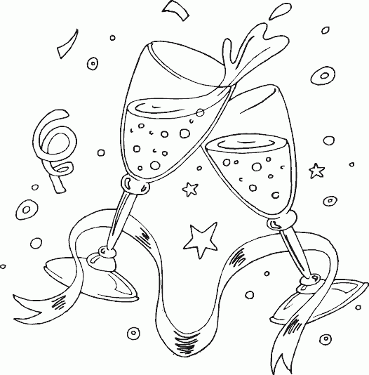 champagne toast Coloring Pages